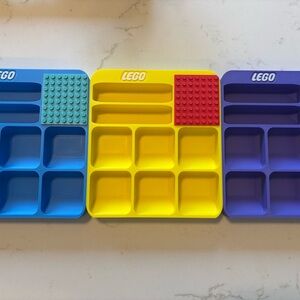 LEGO Colorful Silicone Sorting Trays - Pink, Blue, Purple